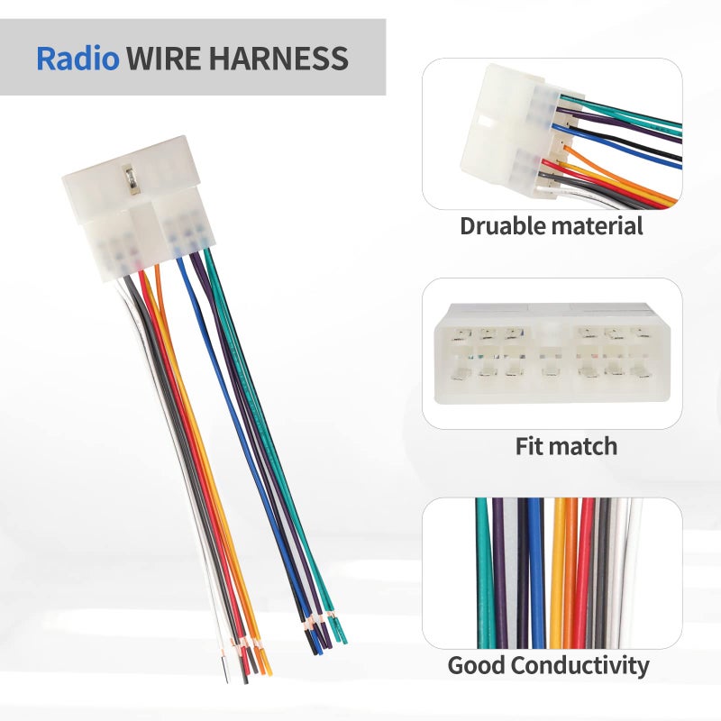 RED WOLF Car Radio Stereo Wiring Harness for Select 1985-1997 Geo Metro Prizm Isuzu Trooper Install Aftermarket CD Player Receiver Wire Connector Cable Plug Adapter - Image 3